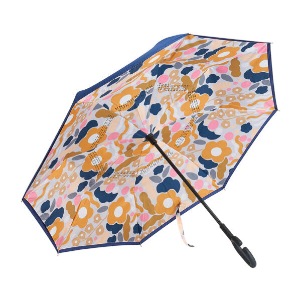 Floral Puzzle Reverse Umbrella