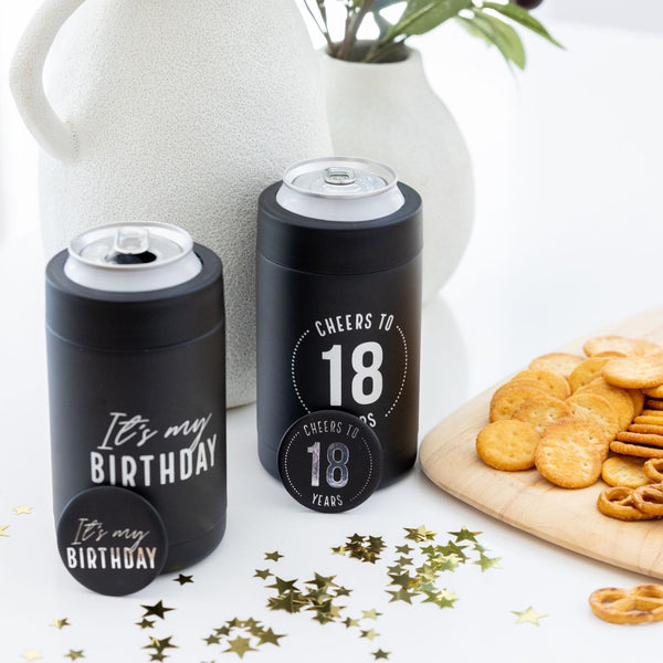 18th Birthday Insulated Drink Cooler & Badge Set