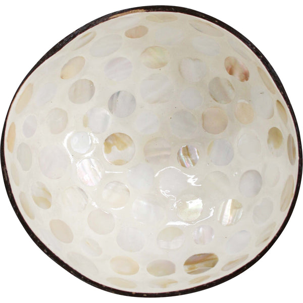 Ivory Dot Coconut Shell Bowl