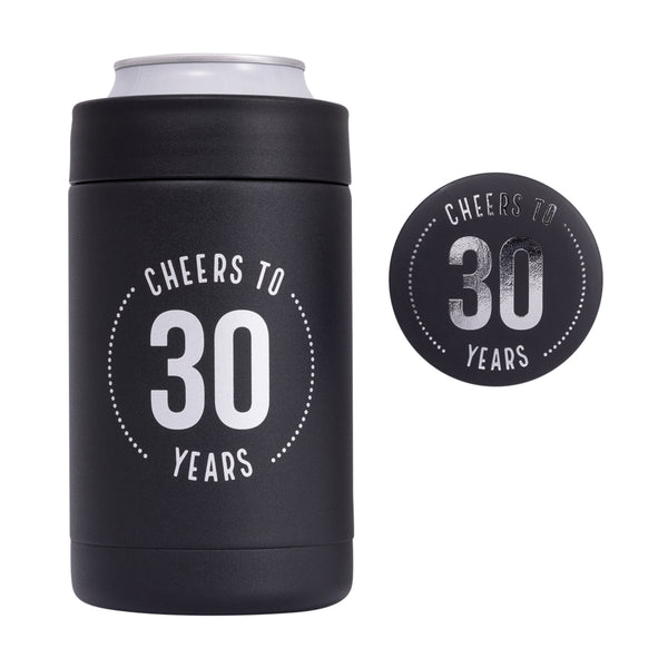 30th Birthday Insulated Drink Cooler & Badge Set