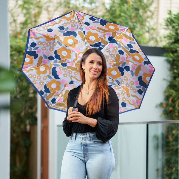 Floral Puzzle Reverse Umbrella