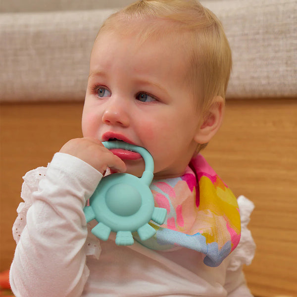 Silicone Hand Rattle | Aqua