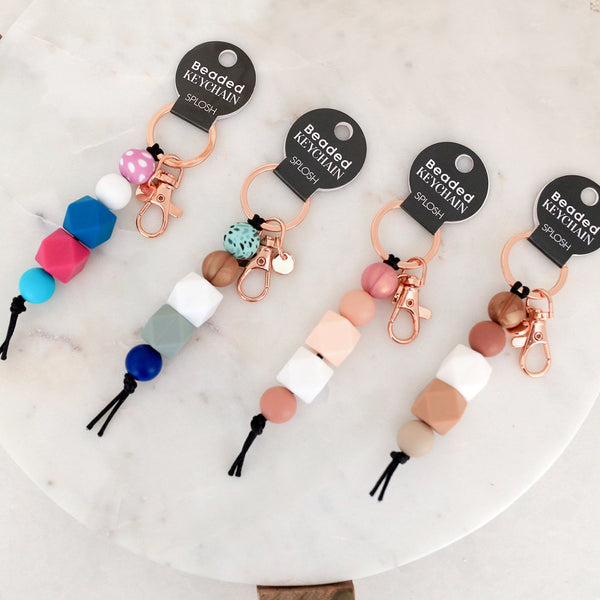 Spearmint Beaded Keychain