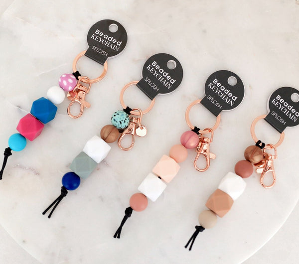 Bubblegum Beaded Keychain