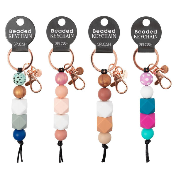 Latte Beaded Keychain