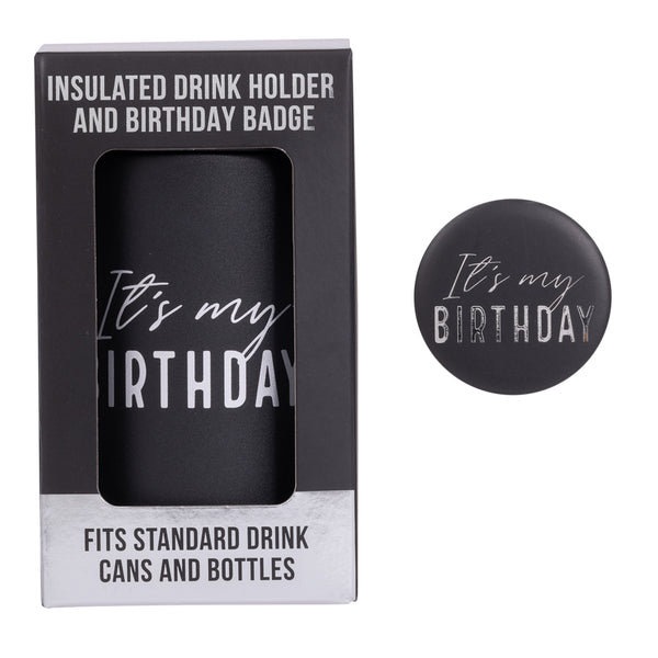 Birthday Insulated Drink Cooler & Badge Set