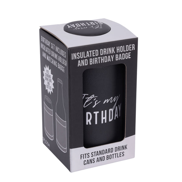 Birthday Insulated Drink Cooler & Badge Set