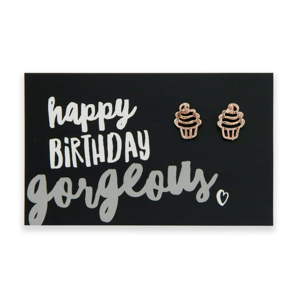 Rose Gold Cupcake Studs