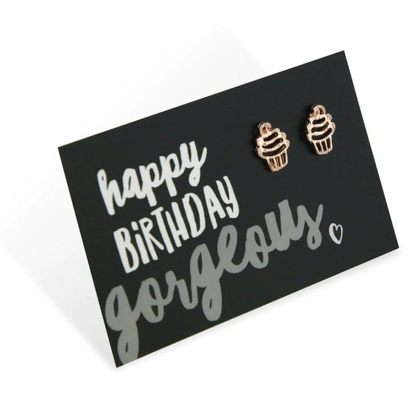 Rose Gold Cupcake Studs