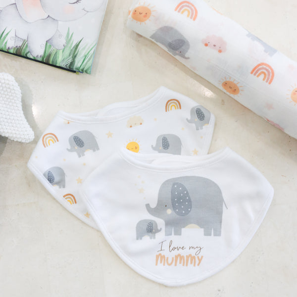 Baby Elephant Bib 2pk