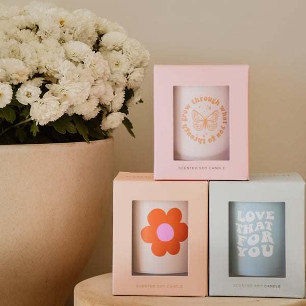 Flower Glass Candle | Honeysuckle