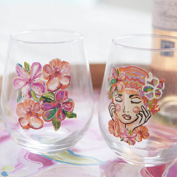 Talulah Lady Stemless Wine Glass
