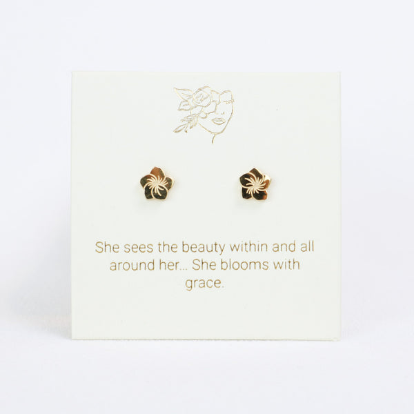 Frangipani Gold Inspiration Earrings