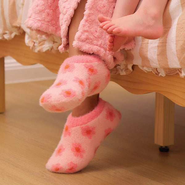 Fuzzy Flower Booties