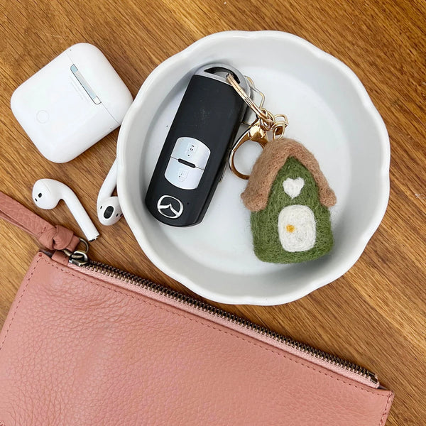 Felt House Keychain | Green