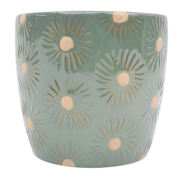 Turquoise Daisy Pot | Large