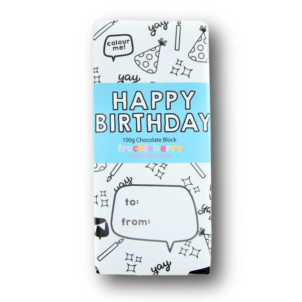 Freckleberry Happy Birthday Chocolate Block | 100g