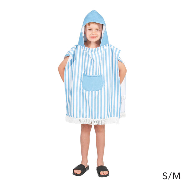 Kids Hooded Towel Poncho | Blue