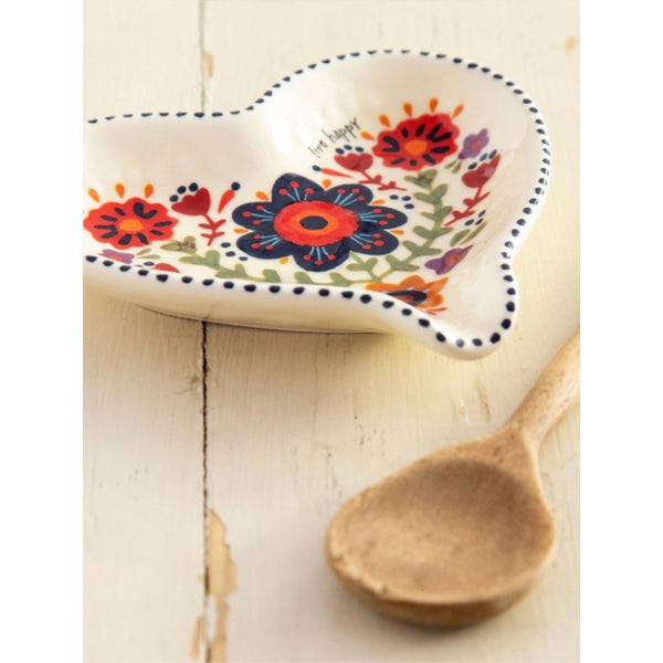 Live Happy Heart Spoon Rest