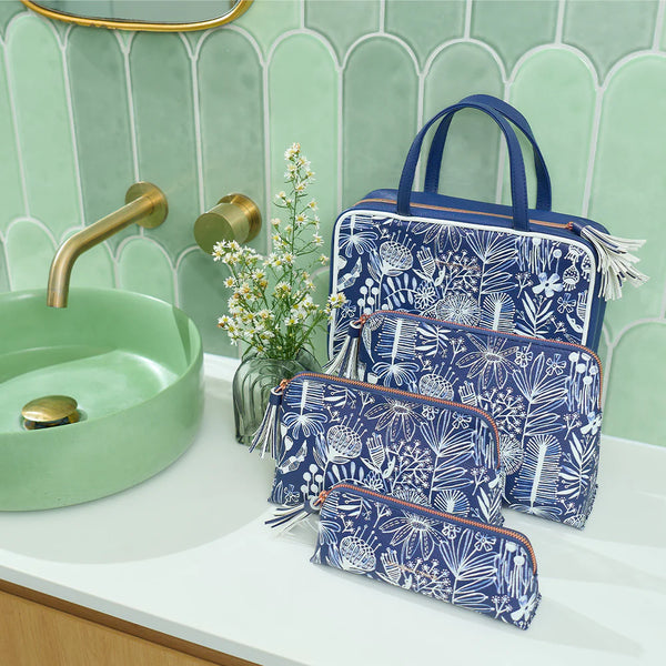 Navy Natives Small Vanity Bag