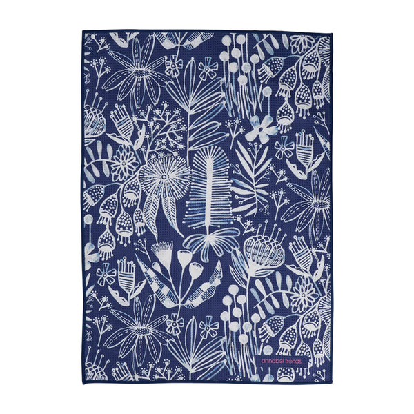 Navy Natives Microfibre Tea Towel