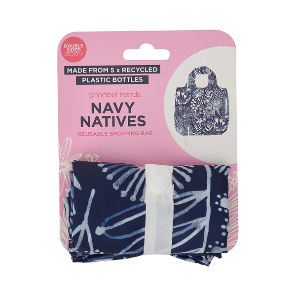 Navy Natives Shopping Tote