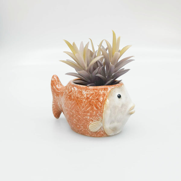 Orange Fish Pot