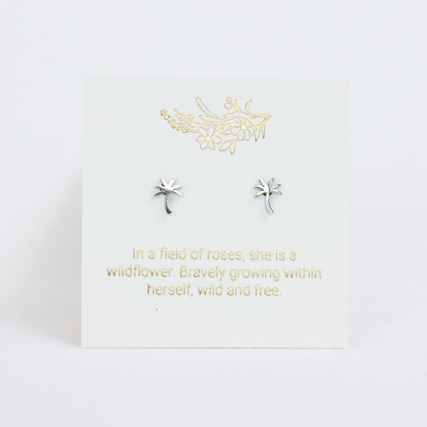 Palm Tree Silver Inspiration Earrings