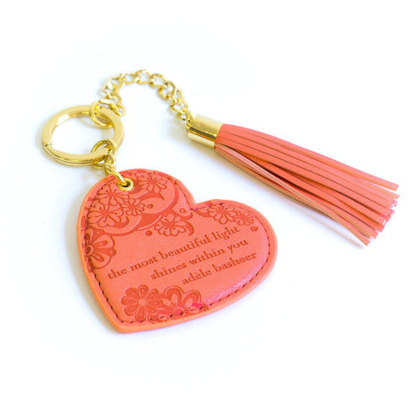 Peach Heart Keyring
