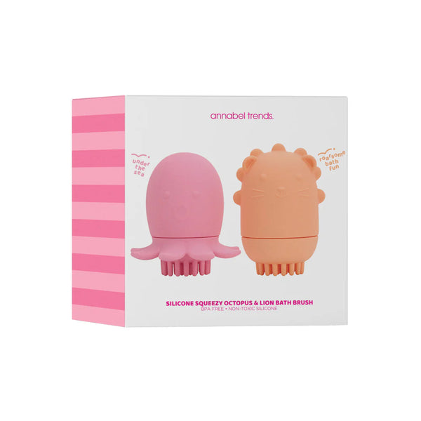 Octopus & Lion Silicone Squeezy Bath Brush