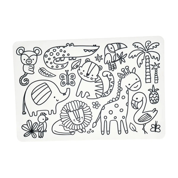 Safari Animals Silicone Colouring Placemat