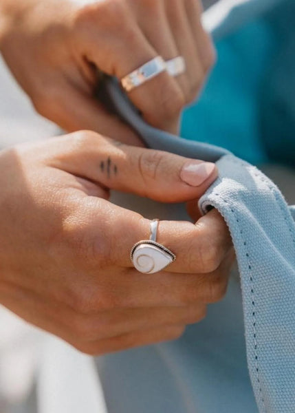 Shiva Shell Teardrop Ring