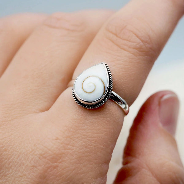 Shiva Shell Teardrop Ring