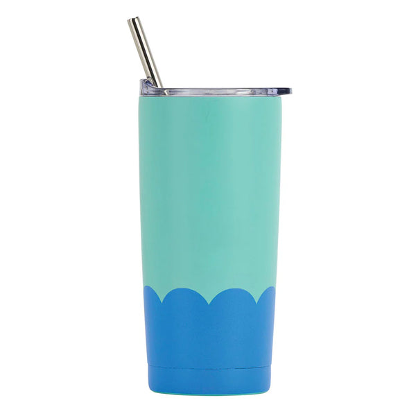 Wave Double Walled Stainless Steel Smoothie Cup | Blue