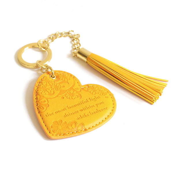 Golden Sunshine Heart Keyring