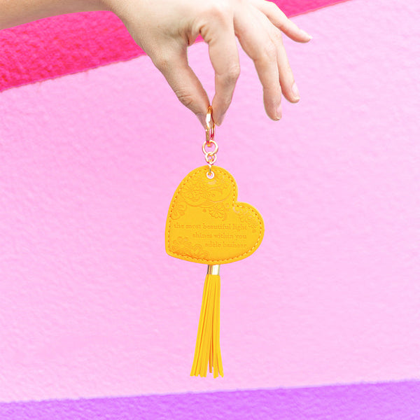 Golden Sunshine Heart Keyring