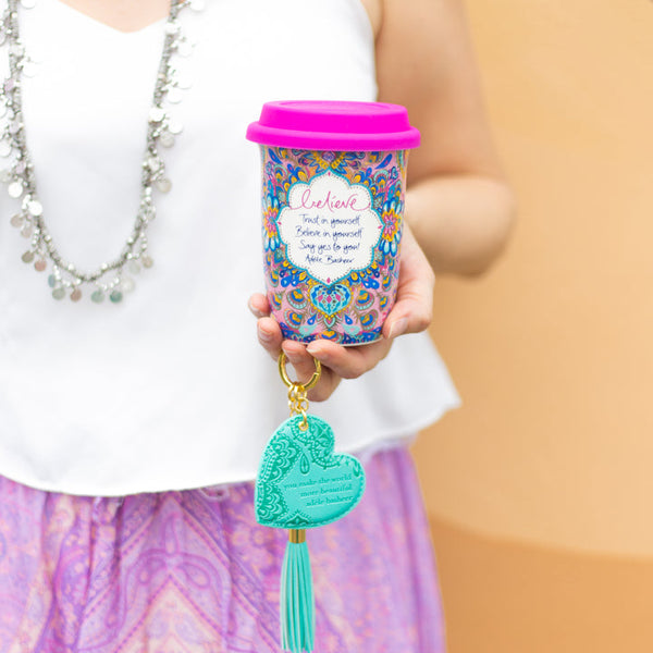 Turquoise Heart Keyring