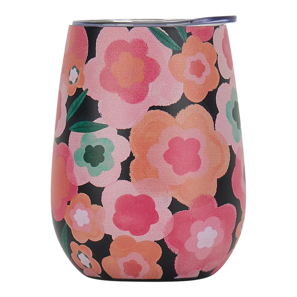 Midnight Blooms Wine Tumbler