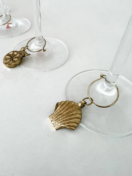 Arancio Brass Wine Charms Set