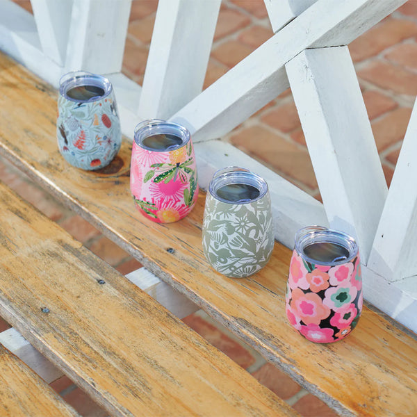 Pink Banksia Wine Tumbler