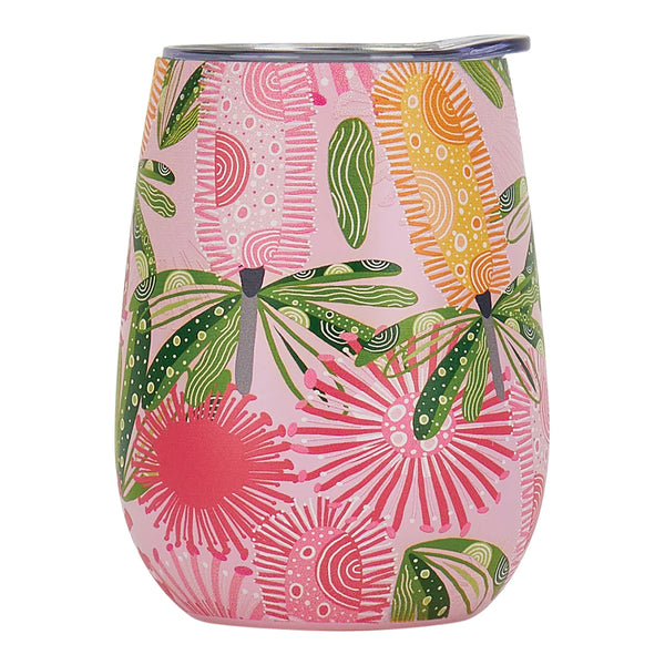 Pink Banksia Wine Tumbler