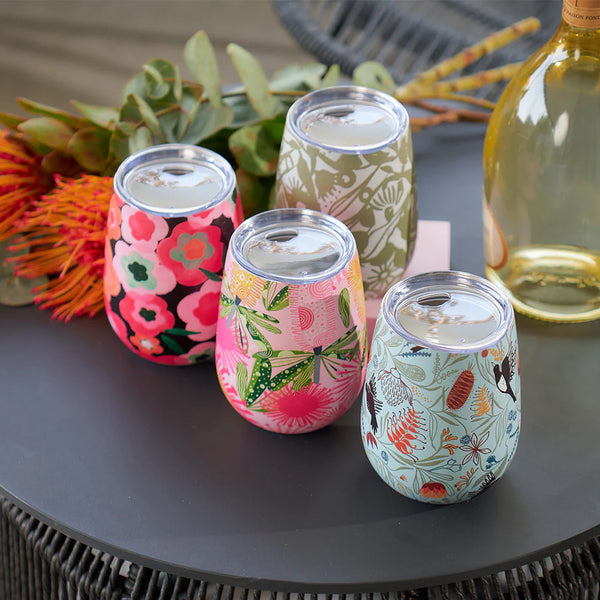 Pink Banksia Wine Tumbler