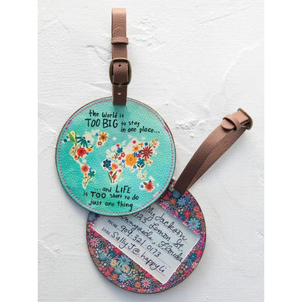 World Travel Happy Luggage Tag