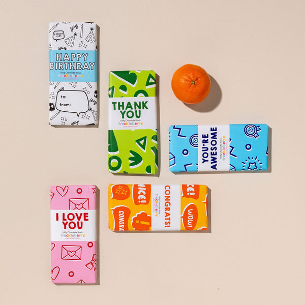 Freckleberry Happy Birthday Chocolate Block | 100g