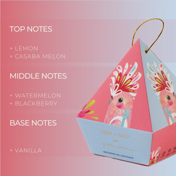 Pink Cockatoo Hanging Candle Bauble | Watermelon Lemonade