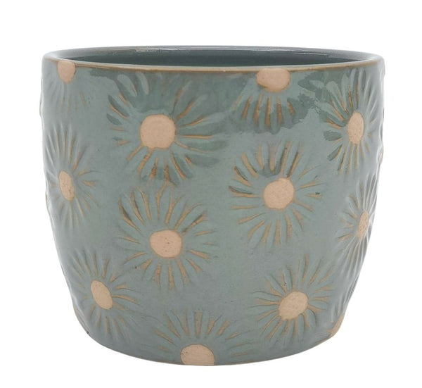 Turquoise Daisy Pot