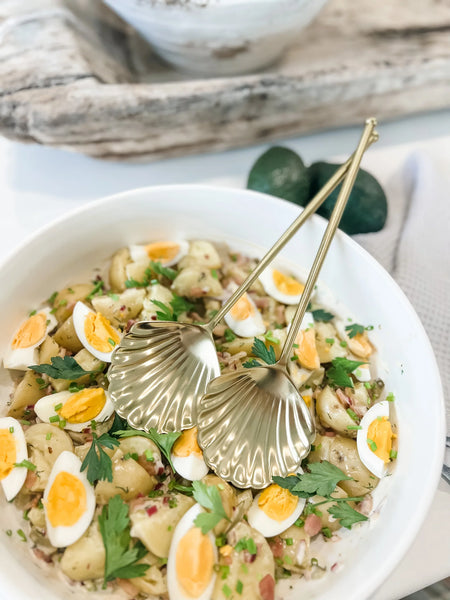 Clam Stainless Steel Salad Servers