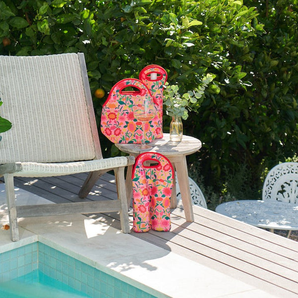 Neoprene Wine Bottle Bag | Flower Patch