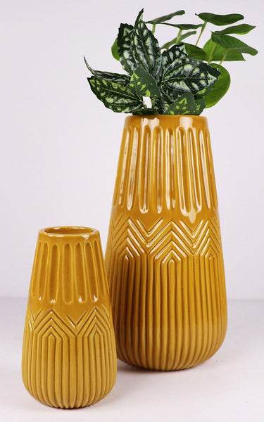 Mustard Zari Vase