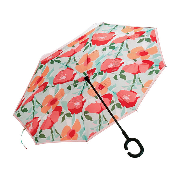 Sherbet Poppies Reverse Umbrella